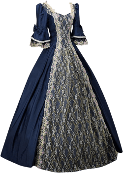 BOXIACEY Womens Rococo Dress Medieval Renaissance 1800s Queen Victorian Ball Gown Costume Small 02-dark Blue