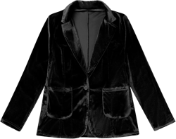Velvet Blazer for Women 1 Button Long Sleeve Blazer Jacket Office Ladies Suit Wedding Funeral Tuxedo Jacket