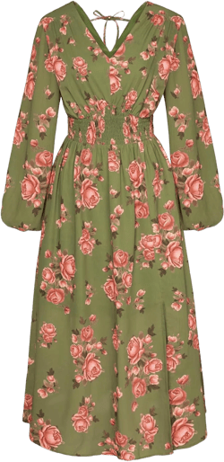 GRACE KARIN Women's Boho Summer Fall Floral Midi Dress 2024 Casual Beach Wedding Guest Long Sleeve V Neck Maxi Dress