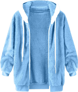 Womens Oversized Zip Up Coat Fuzzy Fleece Sherpa Lined Jacket with Pockets Hoodie Pullover Tops Sherpa Jacket 02-blue 3X-Large