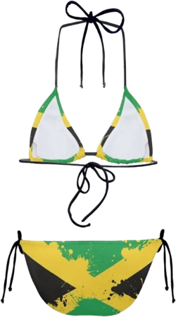 Youngerbaby Women's Girls High Waist Halter Bikini Set Two Piece Swimsuits String Triangle Bikini Sets X-Small Jamaica Flag Print