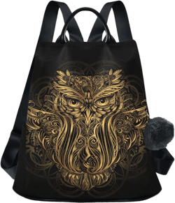 senya Women Fashion Backpack Purse Mascot Owl Boho College Backpack Anti Theft Rucksack Travel Shoulder Bag Bookbag Men