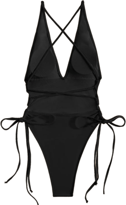 SHENHE Women's Deep V Neck Criss Cross Backless One Piece Bathing Suit Monokini Swimsuit