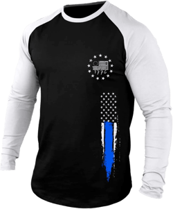 H HYFOL Men's Graphic T-Shirts USA Flag Cotton Long Sleeve American Patriotic Crewneck Regular Tee Shirts