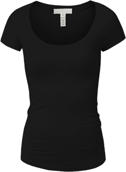 Essential Basic Scoop Neck Short Sleeve Tee for Women Tshirt - Junior to Plus Sizes