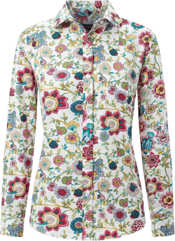 Womens Tops Casual Long Sleeve Button Up Hawaiian Shirts Elegant Work Blouses Medium White Bohemian Floral