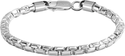 H&Beautimer Punk Men Box chain Bracelet 925 Sterling Silver 4.5mm-6.5 "7 "7.5" 7.5" 8" 8.5" 9" Solid Cuff Chain Bangle Link For Boys Fashion Jewelry Gift 6.5 Inches