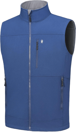 Little Donkey Andy Men's Golf Vest Warm Fleece Lining Hiking Vests Zip Up Sleeveless Outerwear Jacket Large Navy Blue Heather