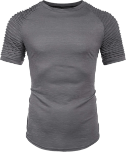 COOFANDY Men's Muscle T-Shirt Pleated Raglan Sleeve Bodybuilding Gym Tee Short Sleeve Fashion Workout Shirts Hipster Shirt Medium Grey