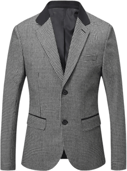 GATMSTZ Men's Notch Lapel Houndstooth Suit Blazers Slim Fit Wedding Prom Jackets 50 Houndstooth