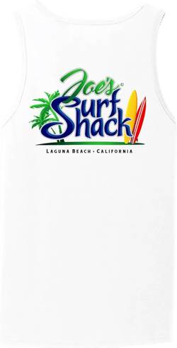 Joe's Surf Shop Mens Graphic Logo Collection Heavyweight Cotton Tank Tops-S-4XL X-Large White / Joe's Surf Shack Logo