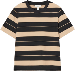 CLEAN CUT REGULAR T-SHIRT - BEIGE / STRIPED - T-shirts - COS