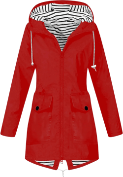 Rain Jacket Women Plus Size Hooded Raincoat Water Resistant Waterproof Jacket Lightweight Outdoor Windbreaker Jacket Large 01-red