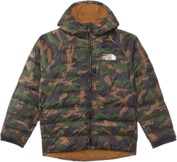 THE NORTH FACE Boys Reversible Perrito Hooded Jacket | Waterproof Winter Puffer Coat, Lightweight Outerwear for Travel Medium Tnf Black Tnf Camo Small Print
