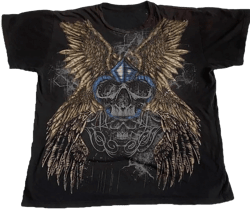 Grunge Graphic Tees for Women Y2k Vintage Gothic T Shirt Teen Girls Aesthetic Emo Baggy Tops 2000s Alternative Clothes Medium 29 Skull Wing Black