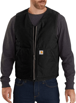 Carhartt Men's Relaxed Fit Washed Duck SherpaLined Vest at Amazon Men’s Clothing store