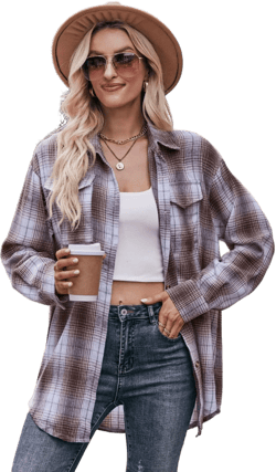 Plaid Dropped Shoulder Longline Shirt