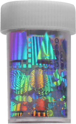 Holographic Geometry Nail Foil Laser Winnower Nail Decals Graffiti Nail Art Sticker Nail Art DIY for UV Gel Acrylic Nail Polish Nail Decals for Women and Girls Transfer Harvest Charm Decor Clear