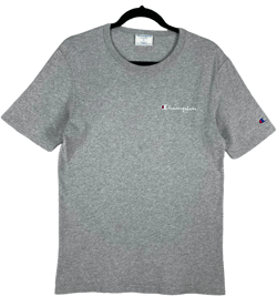 Champion Heritage Grey Basic Embroidered Cotton Tee Shirt Size S