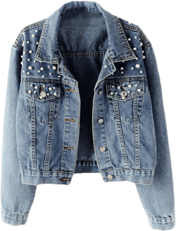 Andongnywell Women Oversized Denim Jacket Beading Jeans Ladies Oversized Denim Jacket Pearls Jeans Coat X-Large Blue