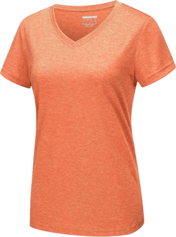 MAGCOMSEN Wicking Shirt for Women Breathable Active Wear Basic Plain Summer T Shirts Short Sleeve Cool Top, Orange, M