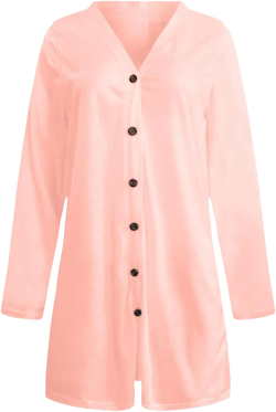 Women's Open Front Lightweight Cardigan Long Sleeve Button Down Loose Outwear Soft Dressy Plus Size Casual Sweater Pink 8X-Large