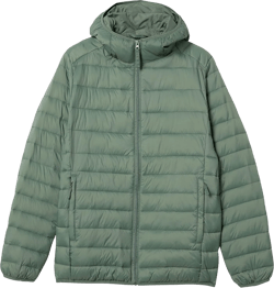 Amazon Essentials Men's Lightweight Water-Resistant Packable Hooded Puffer Jacket Large Green