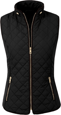 NE PEOPLE Womens Lightweight Quilted Padding Zip Up Vest Gilet(S-3XL) 2X Black