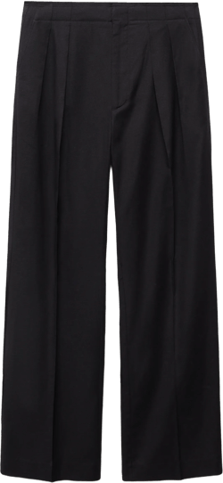 Contrast-trim pleated pants