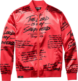 Psalm 23 Bomber Jacket - Satin Red