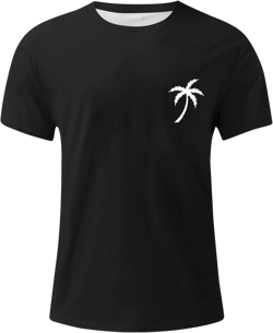 WENKOMG1 Mens Graphic Tshirts Shirt Printed Solid Color Casual Tee Shirt Summer Short Sleeve Loose Fit Tees Medium Black 3