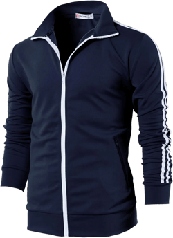 H2H Mens Active Slim Fit Track Lightweight Jacket Zip-up Long Sleeve