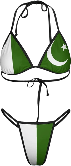 TAIZIYEAH Bikini Sets for Women Pakistan Flag Bikini Swimwear Sexy Push Up Two Piece Triangle Bikini Swimsuits M Medium Style-4