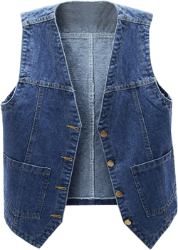 SCOFEEL Women's Sleeveless Jean Jacket Button Down V-Neck Washed Denim Vests
