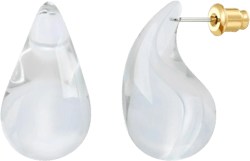 Acrylic Waterdrop Earrings for Women Chunky Teardrop Earrings Resin Earrings Transparent Colorful Drop Earrings Acrylic Teardrop-White