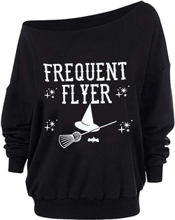 Roshop Women's Loose Baggy Off Shoulder Cute Easter Peeps Long Sleeve Bunny Sweatshirt Tops Large Black 7