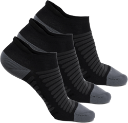 Tommaso Ultra Padded Cycling Socks Men, Women - Breathable, Quarter, Ankle Compression, Anti Blister, High Socks, Bike Socks Support for Running Socks & Biking - No Show - Black - Medium 38-41