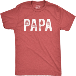 Mens Papa Christmas Tshirt Funny Xmas Holiday Party Santa Claus Graphic Tee - Crazy Dog Men's T Shirt Red L