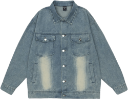 Men Denim Jacket Denim Jacket Men's Spring and Autumn Washed-out Vintage Loose Lapels Jacket