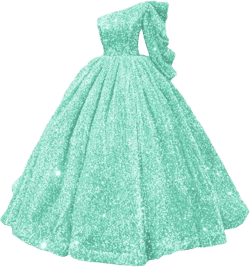 Long Sleeve Prom Dresses Long Ball Gown Sparkly Sequin Quinceanera Dresses Puffy Sweet 16 Dress for Teens 22 Plus Aquamarine
