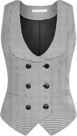Belle Poque Women's Vintage Waistcoat Vest Suit Vests Double Breasted Sleeveless Blazer Coats