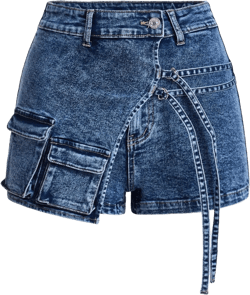 Floerns Women's High Waisted Straight Leg Denim Shorts Flap Pocket Zipper Skinny Jean Shorts