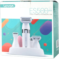 VOYOR Electric Shaver for Women Bikini Trimmer Hair Remover for Face Body, 5 in 1 Groomer Kit Lady Shaver Bikini Razor Women for Hair Trimmer, Cordless Rechargeable Waterproof ES500