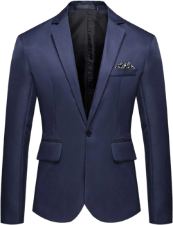 GATMSTA Men's Notch Lapel Slim Fit Suit Blazers One Button Wedding Prom Jackets 4X-Large Navy Blue