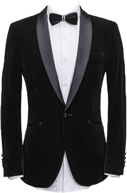 Mi Bo Tong Mens Slim Fit Velvet Jacket One Button Shawl Lapel Tuxedos Jacket for Men Wedding Party Coat 42 Black