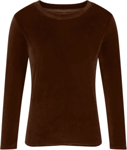 Women's Vintage Velvet Tops Oversized Long Sleeve Shirts Crewneck Tunic T-Shirts Dressy Causal Loose Fit Blouse Tees Coffee2 3X-Large
