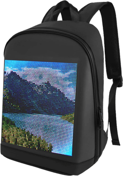 Lixada LED Color Screen Customizable Backpack Travel Bag Pack Bag for Men Women Black