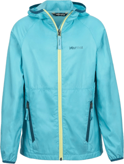 MARMOT Girls' Ether Lightweight Hooded Windbreaker Jacket Large Light Aqua