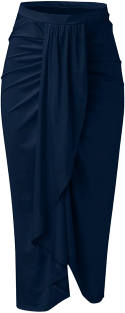 Womens Solid Draped Slit High Elastic Waist Casual Skirt Wrap Waist Asymmetrical Skirt Skirt Pants for Women