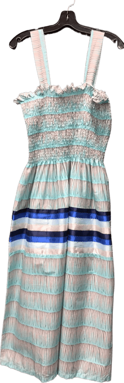dentalium on blue ribbon dress